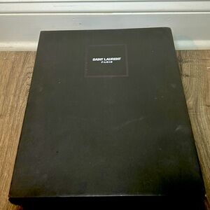 YSL black leather booties